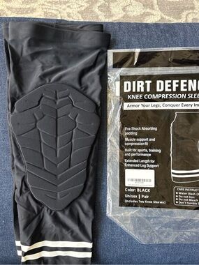 Adult Tall Techfit  Sport Compression Knee Sleeve Padded Black  Dirt Defense New